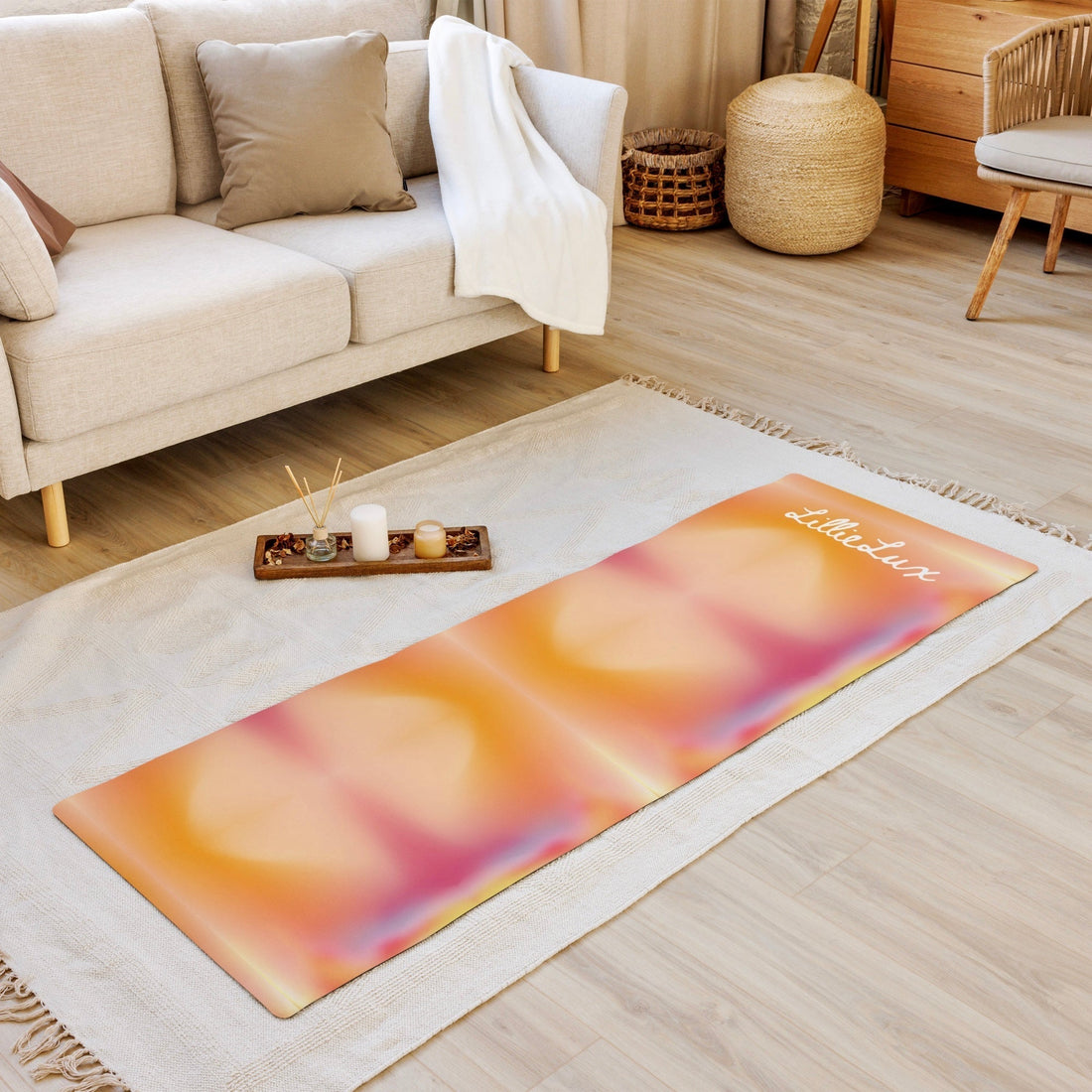 ‘Solar’ orange yoga mat, lillielux.com