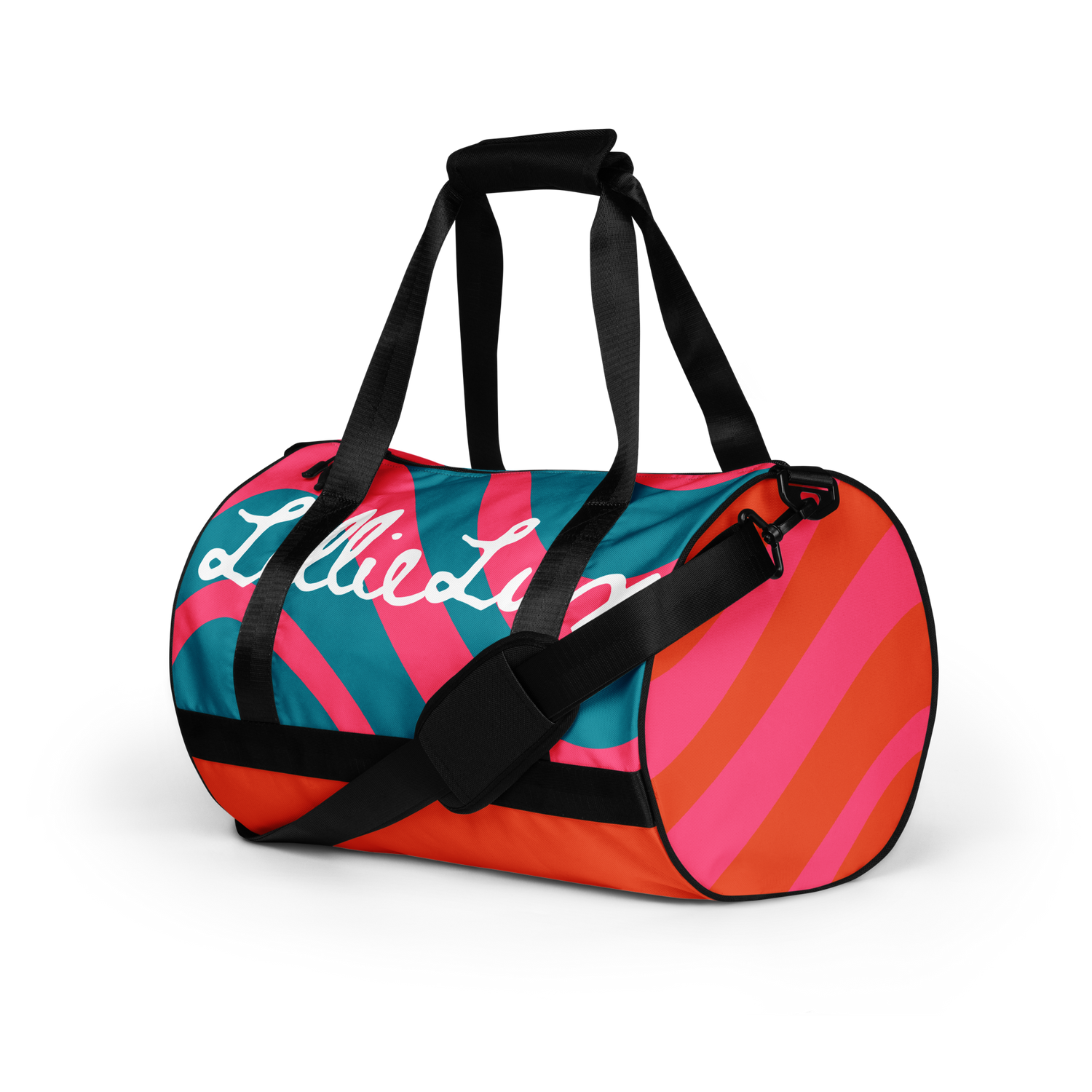LillieLux viva lux gym bag | front-left angle view 