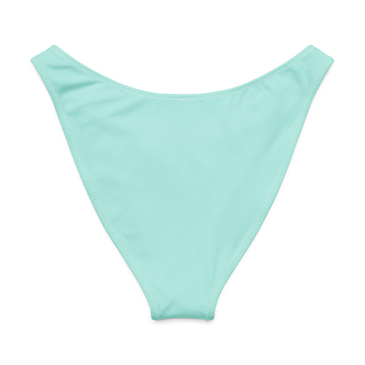 Back view of cheeky mint bikini bottoms – high-leg swimwear for curves