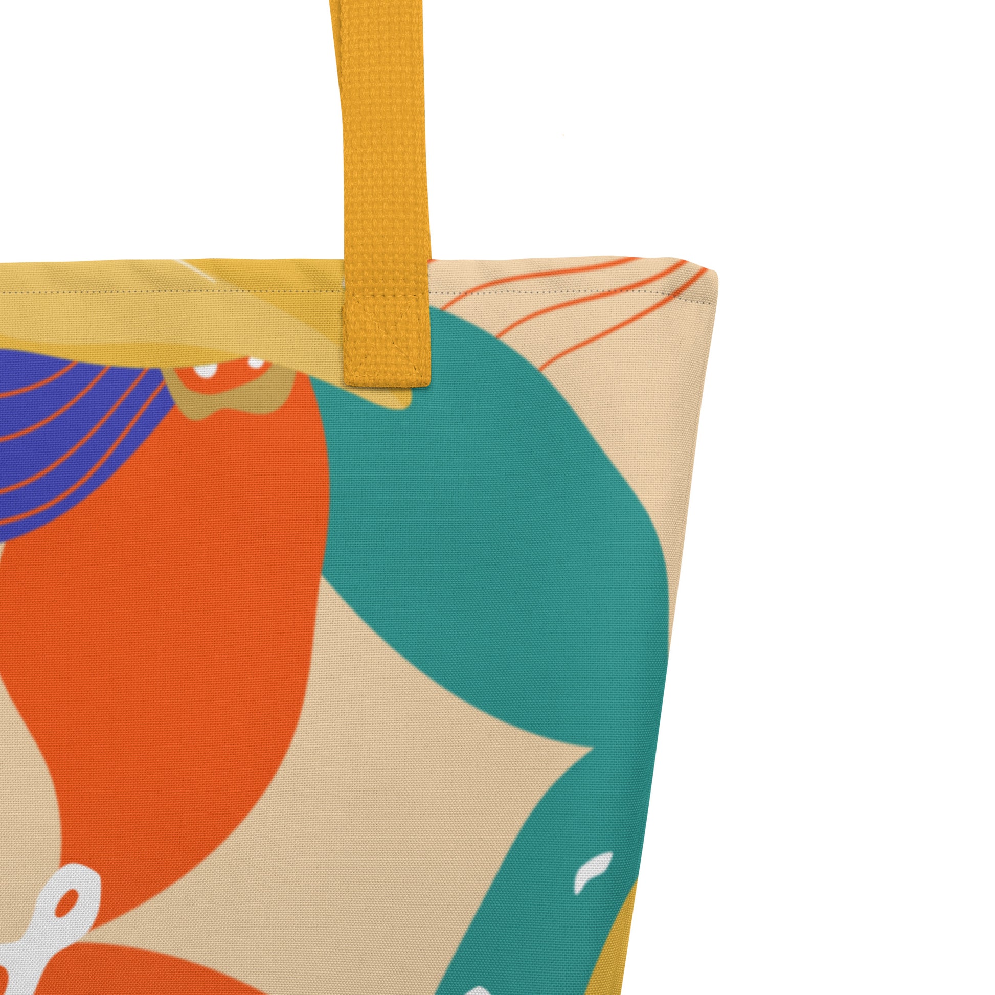 LillieLux ‘conch’ large tote bag, up close, corner detail view 