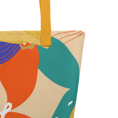 LillieLux ‘conch’ large tote bag, up close, corner detail view 