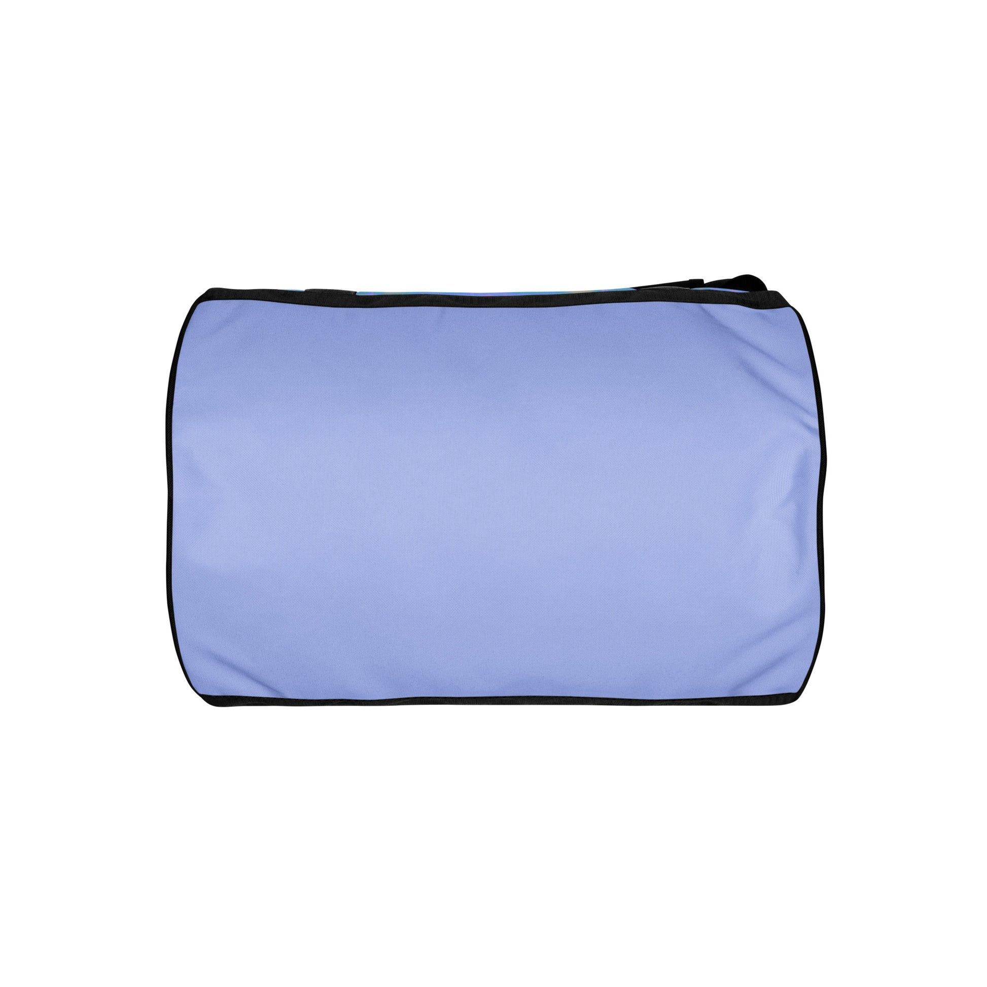 LillieLux soft haze gym bag, solid lavender bottom panel, no pattern, white background 