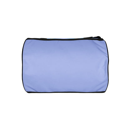 LillieLux soft haze gym bag, solid lavender bottom panel, no pattern, white background 